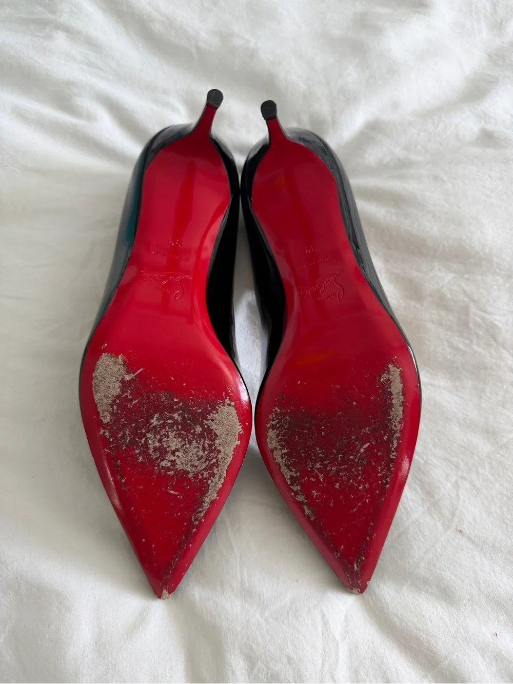 Christian Louboutin Kate Patent Pumps 85mm Heel Black Size 39 - Picture 8 of 15